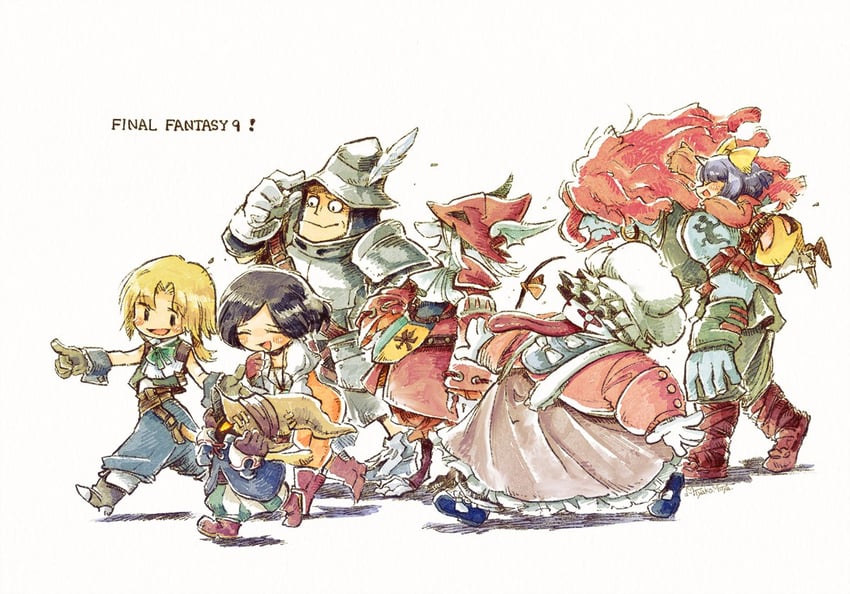 zidane tribal, garnet til alexandros xvii, vivi ornitier, eiko carol, freija crescent, and 3 more (final fantasy and 1 more) drawn by miyakomiiya