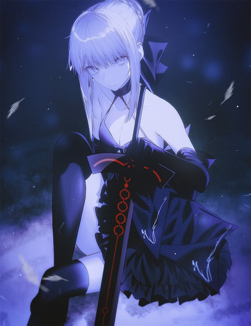 artoria pendragon and saber alter (fate and 2 more) drawn by fov_ps