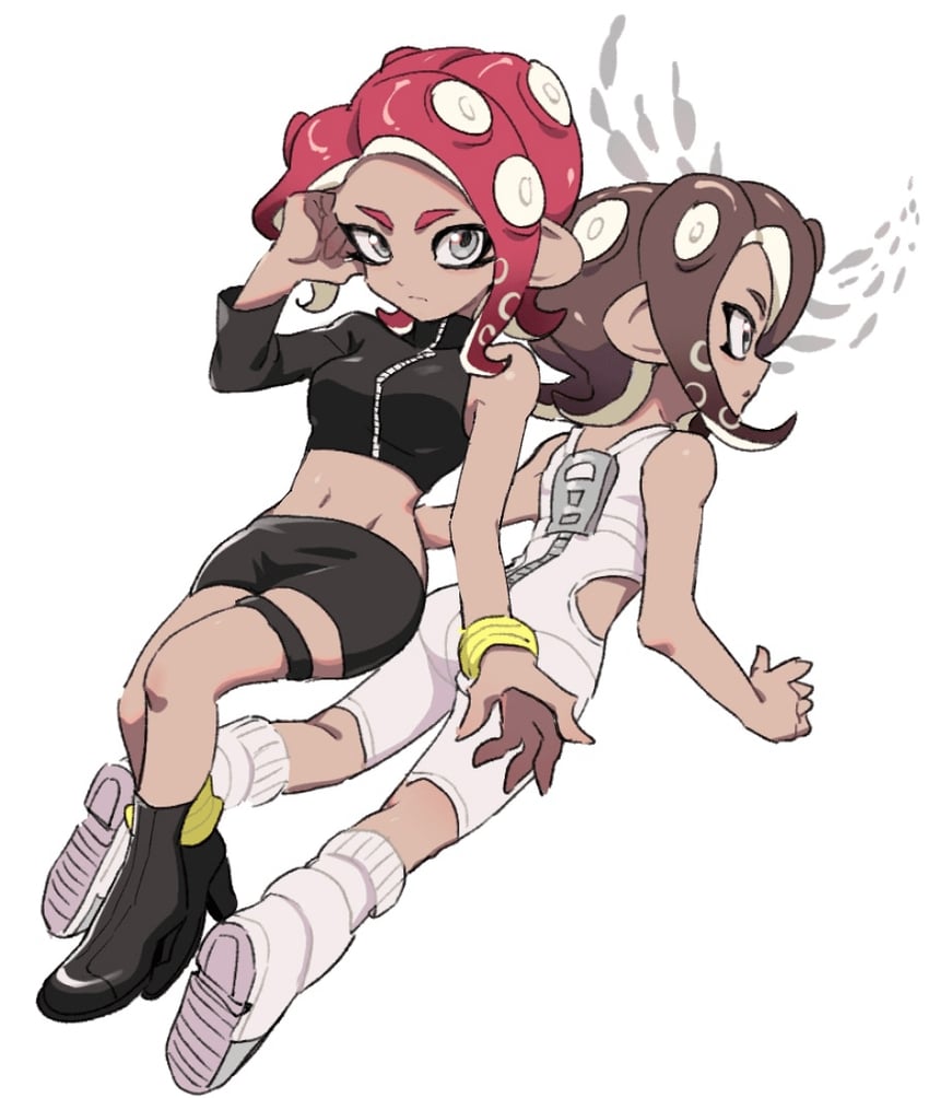 octoling player character, octoling girl, and agent 8 (splatoon and 4 more) drawn by dede_(qwea_00000)