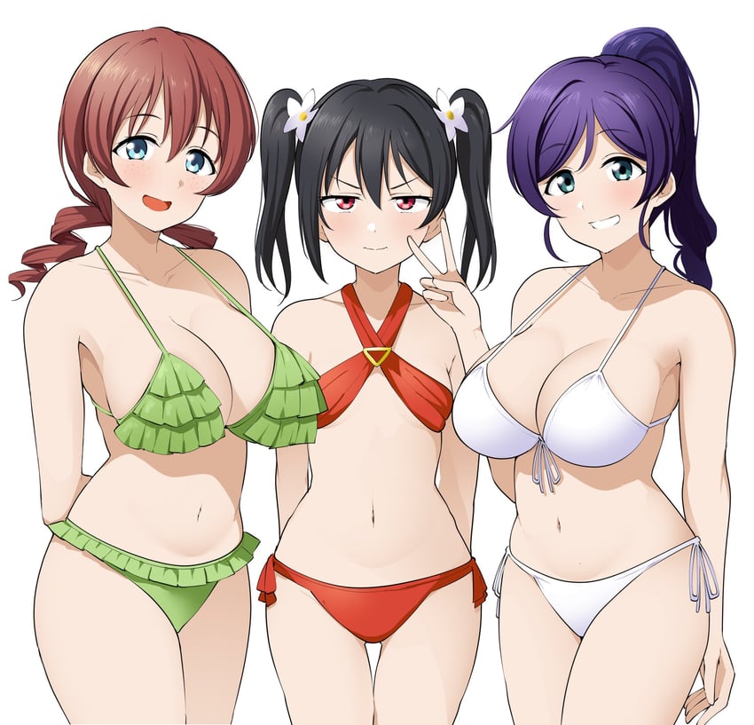 tojo nozomi, yazawa nico, and emma verde (love live! and 2 more) drawn by barkhorn0331
