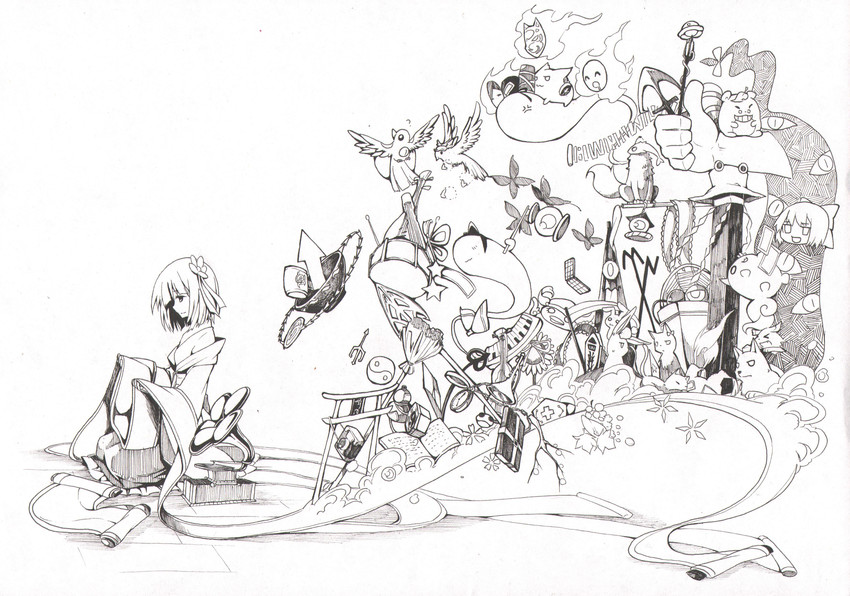 konpaku youmu, reisen udongein inaba, inubashiri momiji, kaenbyou rin, chen, and 14 more (touhou) drawn by beichen_xiaobei