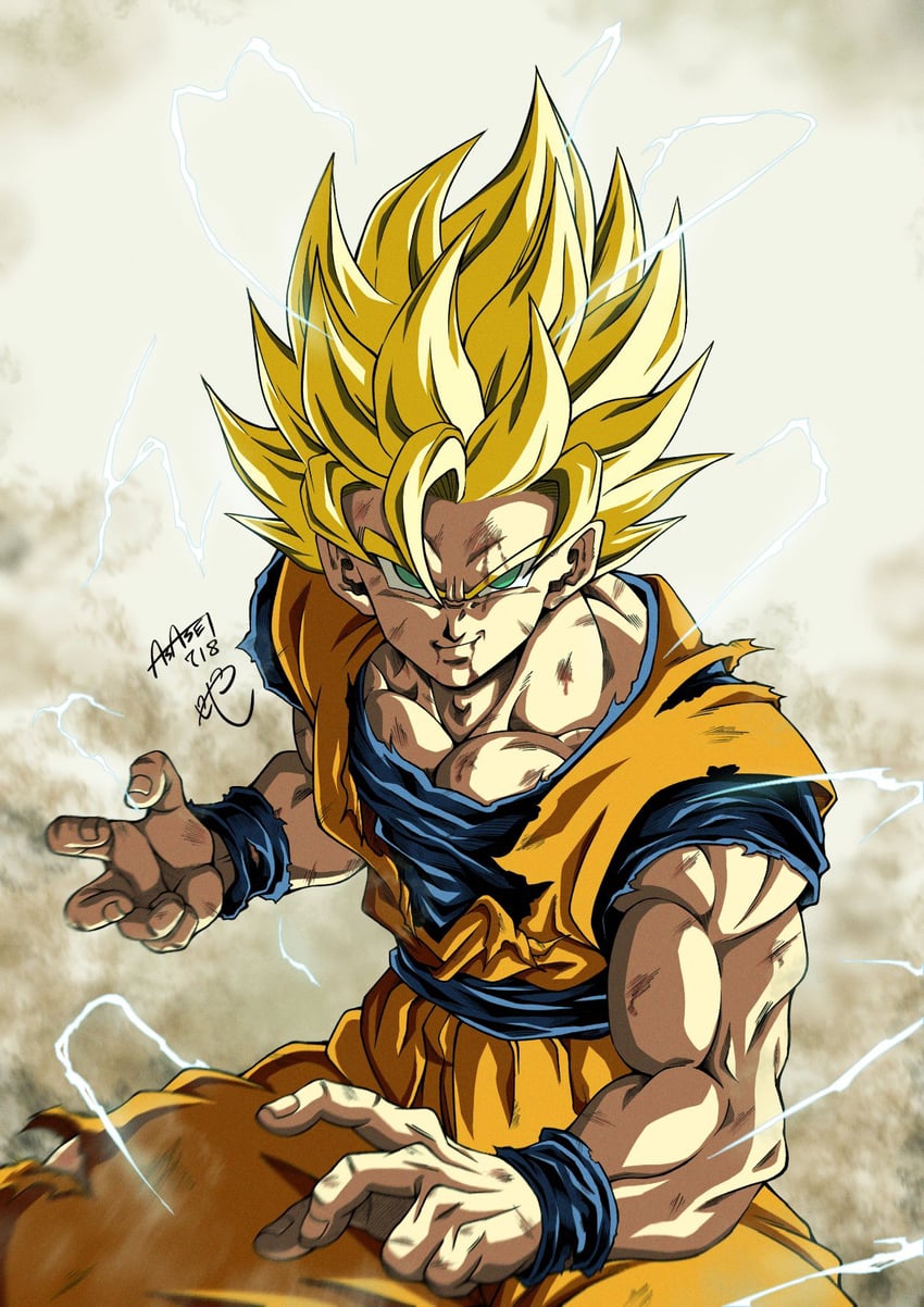 son goku (dragon ball and 1 more) drawn by seya_(asasei_718)