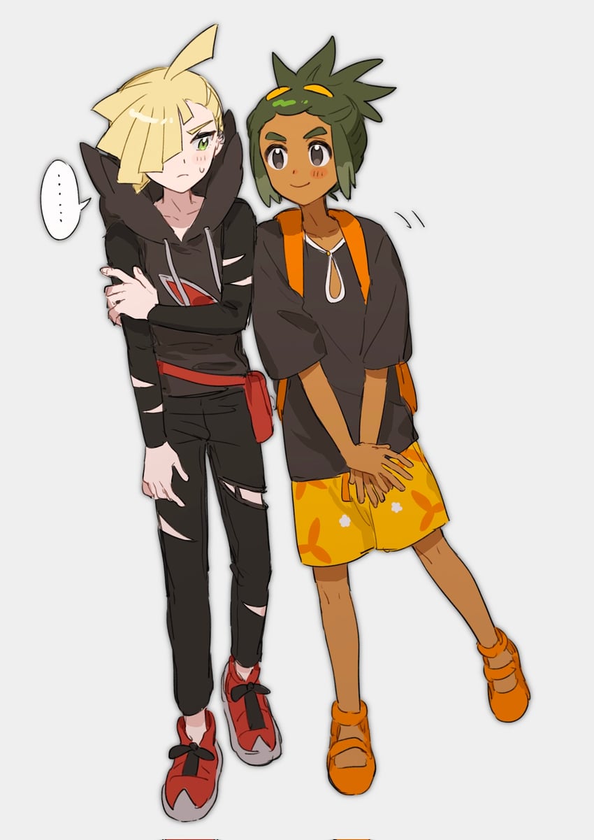 gladion and hau (pokemon and 1 more) drawn by fua1heyvot4ifsr