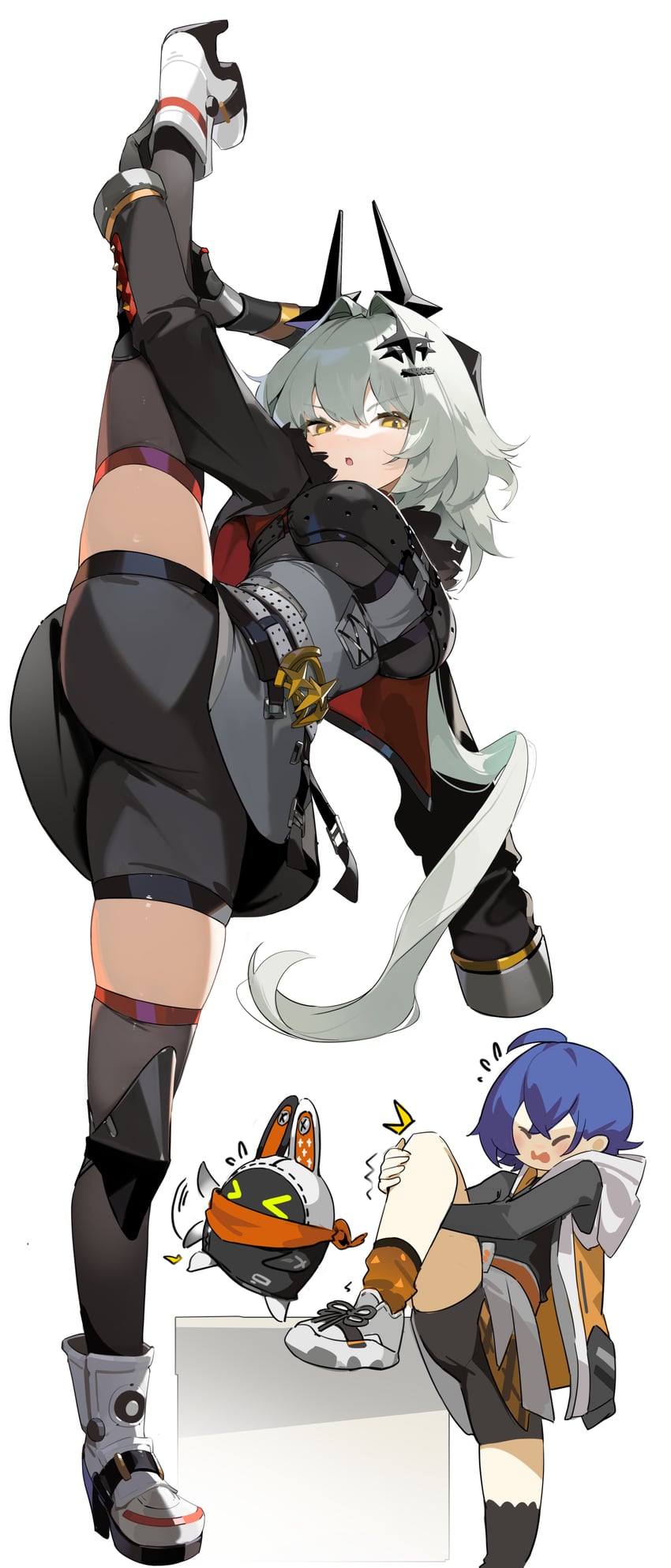 belle, eous, and caesar king (zenless zone zero) drawn by helic_(7317helic)