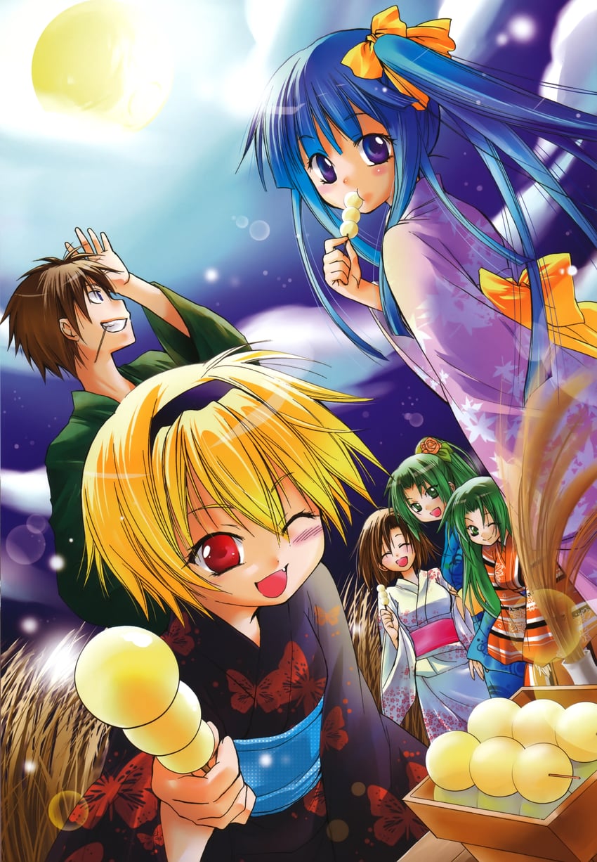 furude rika, ryuuguu rena, houjou satoko, sonozaki mion, sonozaki shion, and 1 more (higurashi no naku koro ni) drawn by momoyama_hinase