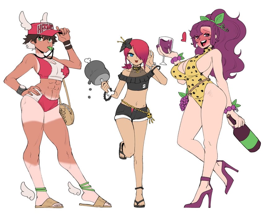 persephone, hermes, and dionysus (original and 1 more) drawn by wanderjegson