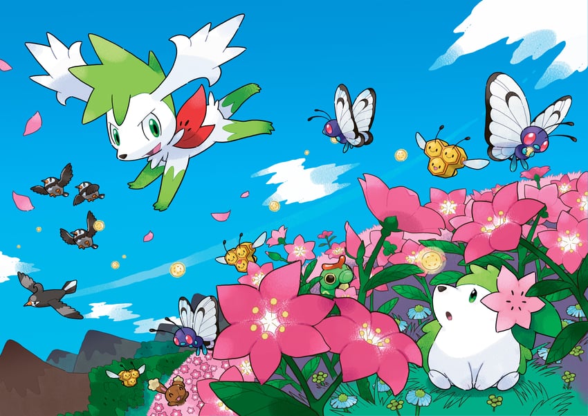 shaymin, buneary, butterfree, starly, caterpie, and 2 more (pokemon and 2 more)