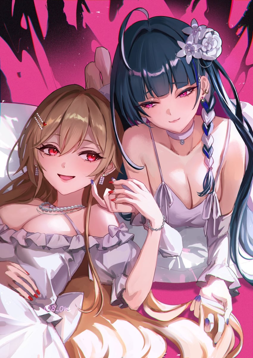 furen e lustario and meloco kyoran (nijisanji and 1 more) drawn by 8n0_g