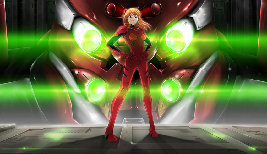 souryuu asuka langley and eva 02 (neon genesis evangelion) drawn by 71_(nanaichi_drafting)