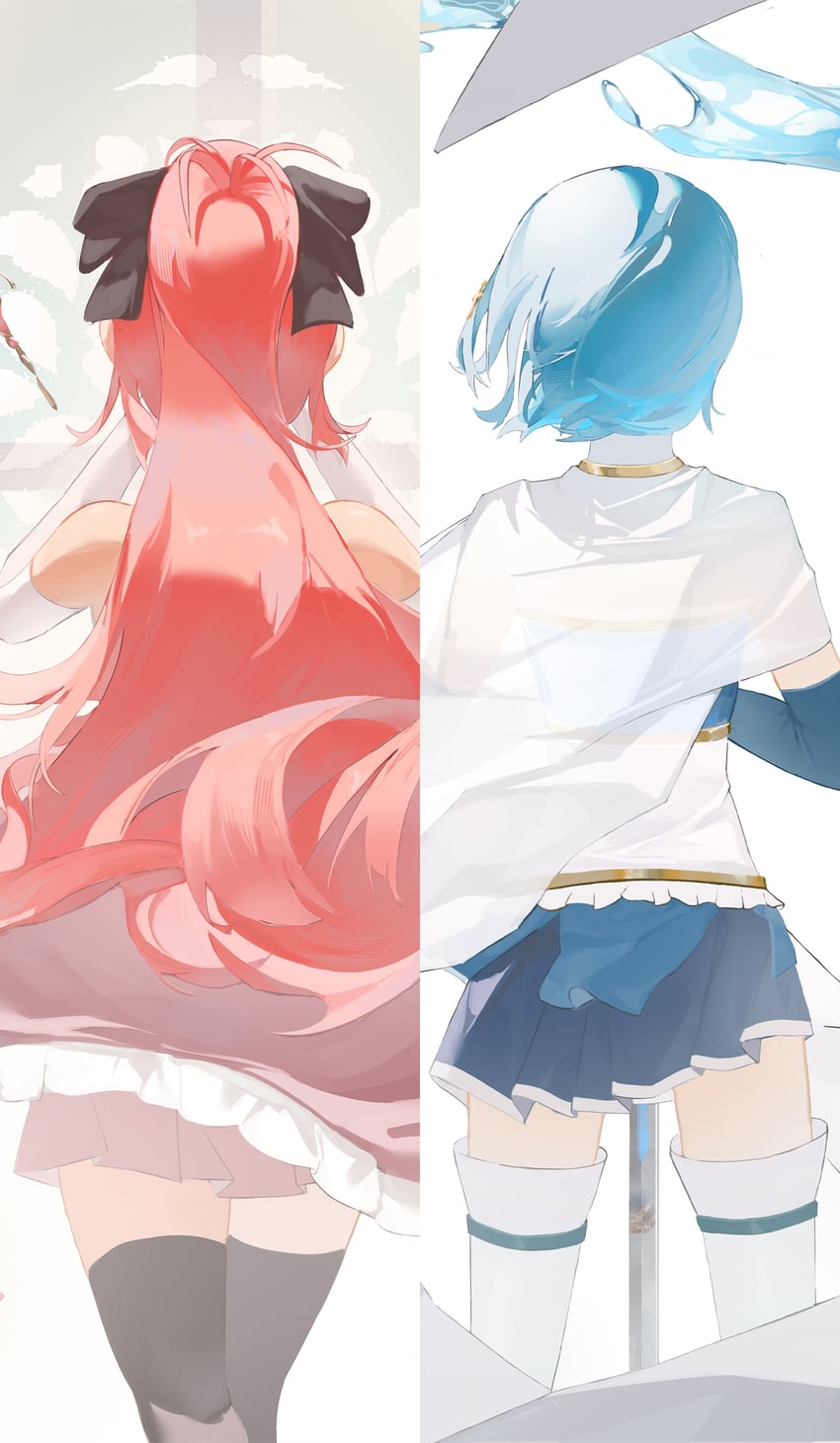 miki sayaka and sakura kyoko (mahou shoujo madoka magica) drawn by chaconne