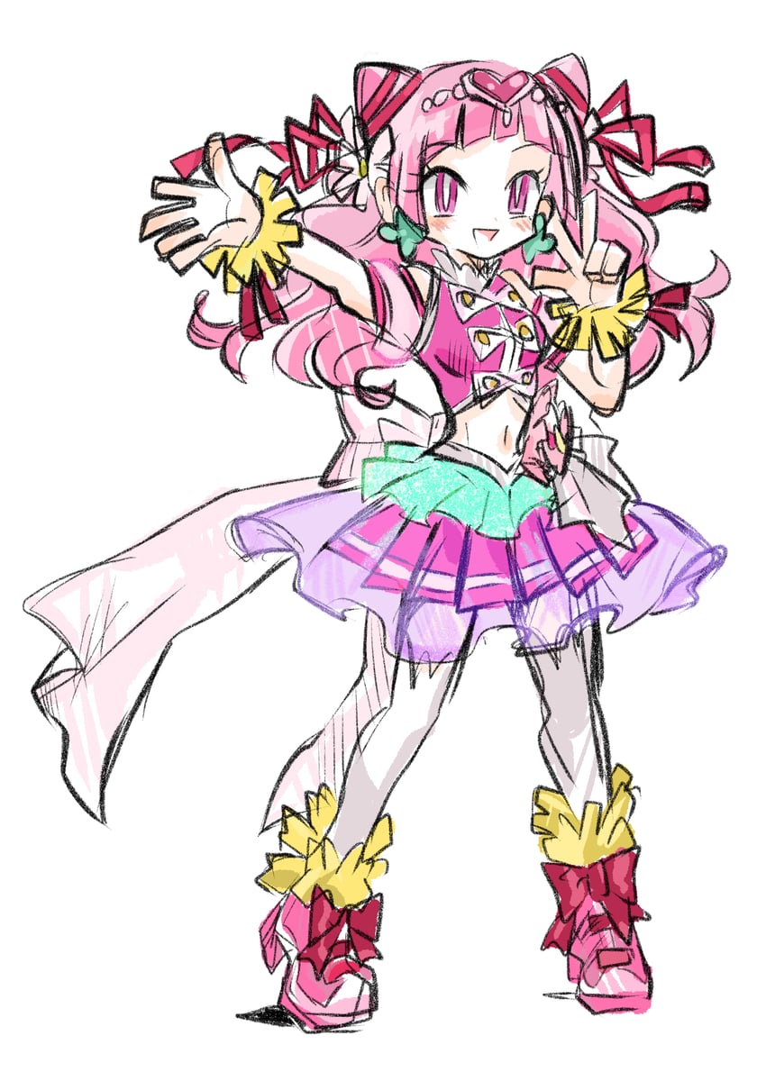 nono hana and cure yell (precure and 1 more) drawn by rakugaki_shitagari-ya