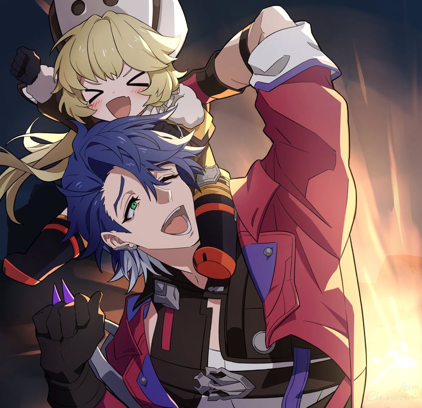 sampo koski and hook (honkai and 1 more) drawn by hrmsr_jkye0606