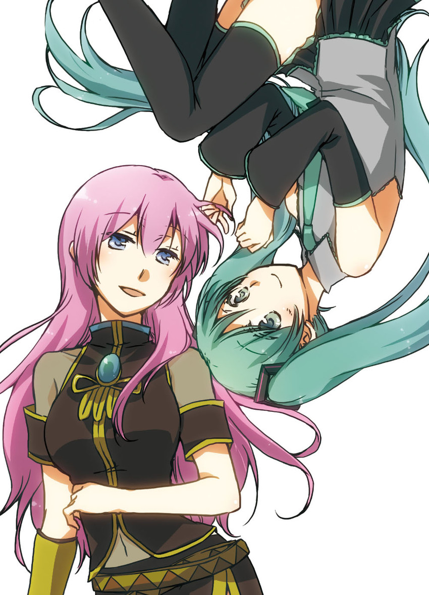 hatsune miku and megurine luka (vocaloid) drawn by sekihara_umina