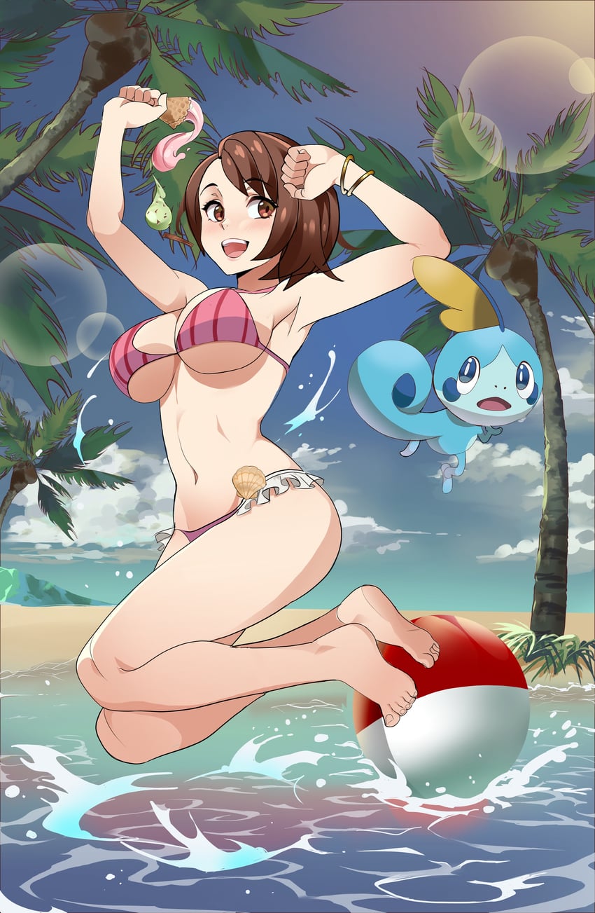 gloria and sobble (pokemon and 1 more) drawn by krius_ol