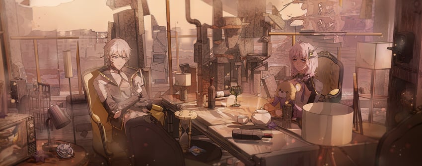 elysia and kevin kaslana (honkai and 1 more) drawn by huainianbeijiaozuowangyinshaonianderizi