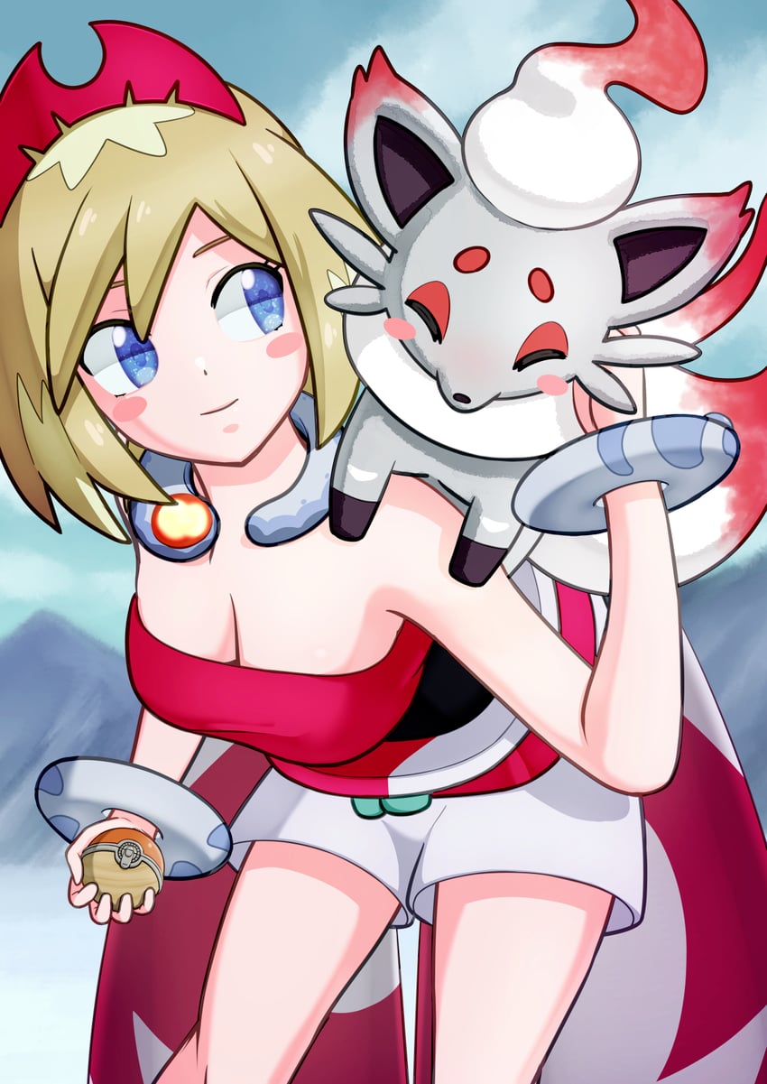 irida and hisuian zorua (pokemon and 1 more) drawn by haruhahinso