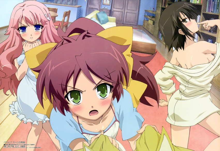 himeji mizuki, shimada minami, and yoshii akira (megami magazine and 1 more) drawn by hasegawa_michio