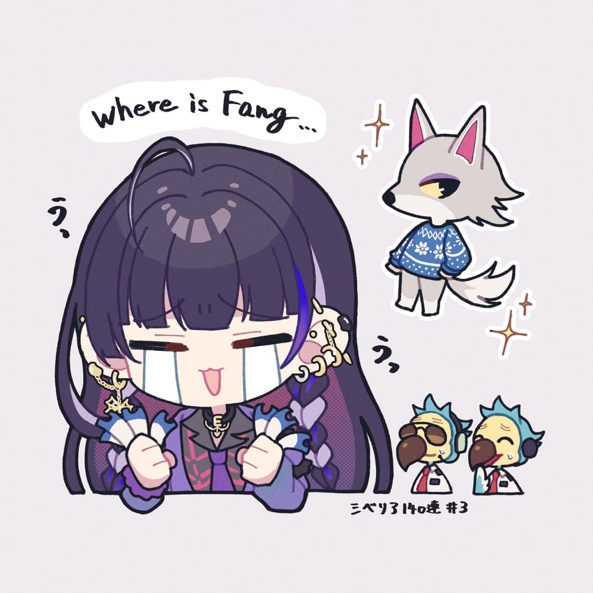 meloco kyoran, wilbur, fang, and orville (nijisanji and 2 more) drawn by sekka_(sekka1202)