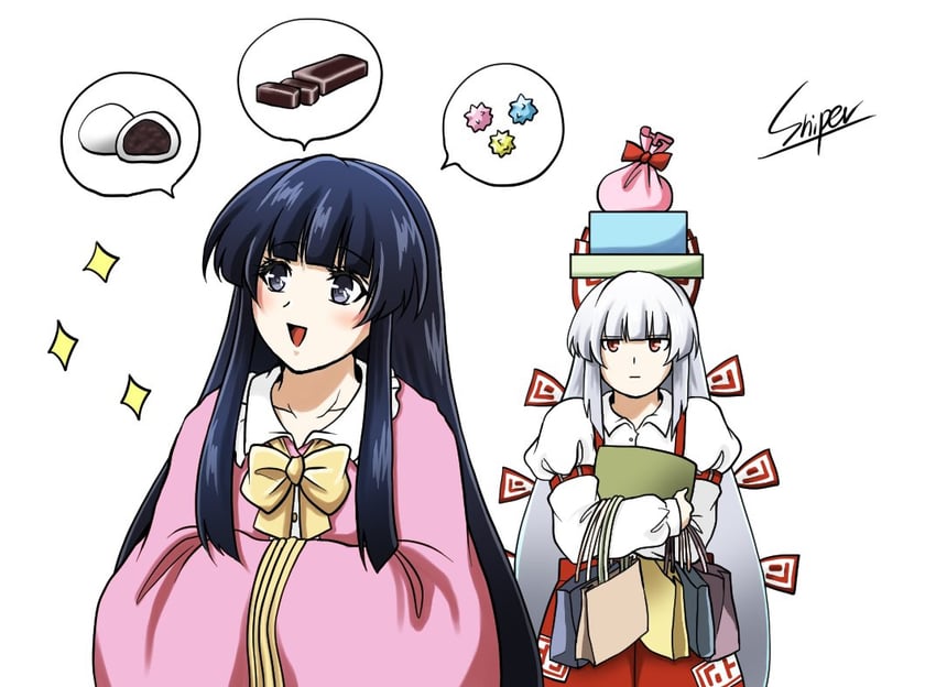 fujiwara no mokou and houraisan kaguya (touhou) drawn by sniper16783072