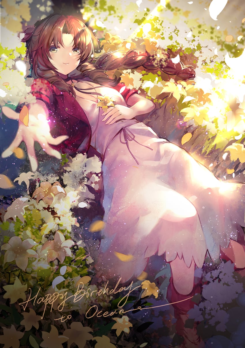 aerith gainsborough (final fantasy and 2 more) drawn by kita_(kitairoha)