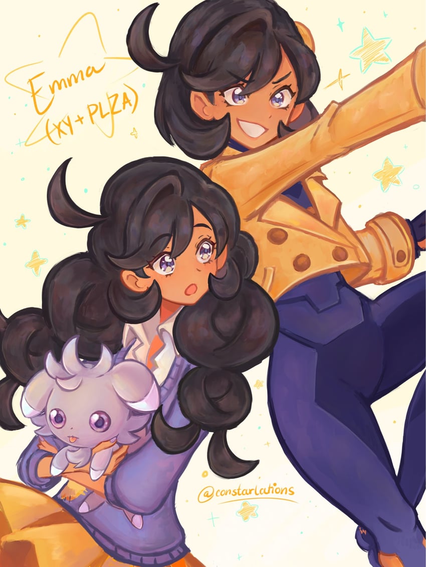 espurr and emma (pokemon and 2 more) drawn by constarlations