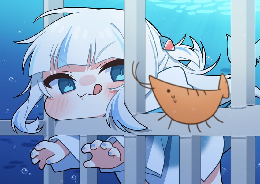 gawr gura and ebi-chan (hololive and 1 more) drawn by ugaaaa1