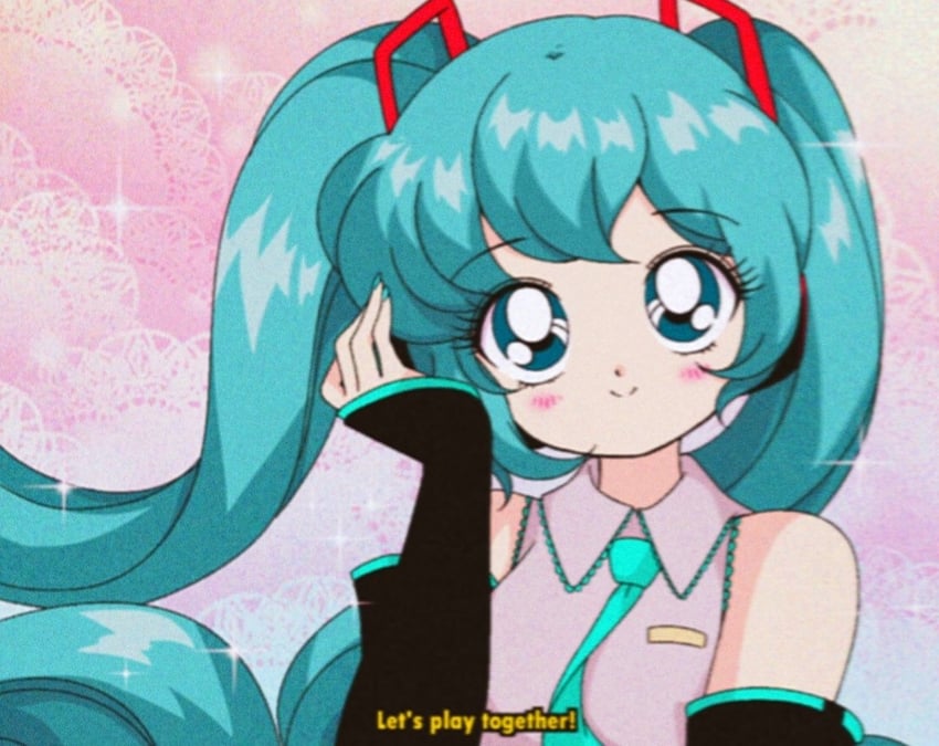 hatsune miku (vocaloid and 1 more) drawn by honeymoonpetal