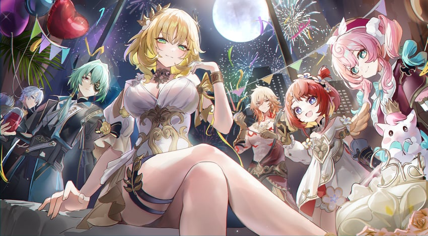 phainon, mydei, aglaea, anaxa, hyacine, and 2 more (honkai and 1 more) drawn by mungduck