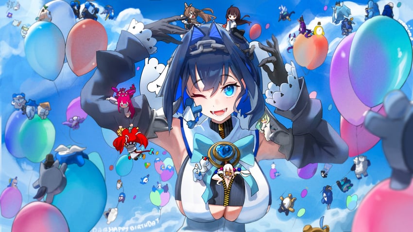 ouro kronii, nanashi mumei, hakos baelz, ceres fauna, irys, and 4 more (hololive and 1 more) drawn by neratul
