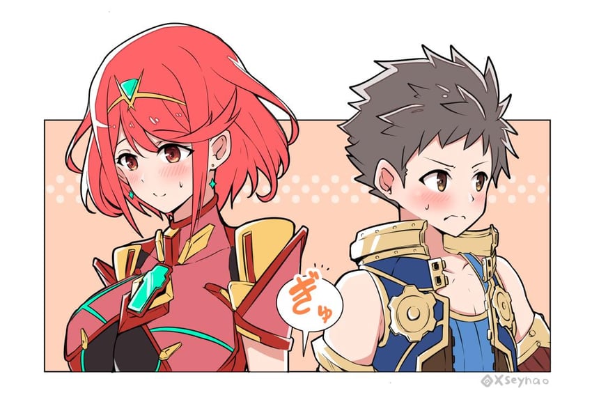 pyra and rex (xenoblade chronicles and 1 more) drawn by mochimochi_(xseynao)