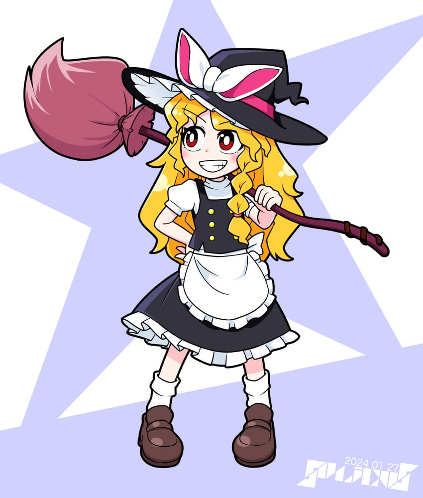 kirisame marisa (touhou and 1 more) drawn by solidus_(sword_cube)