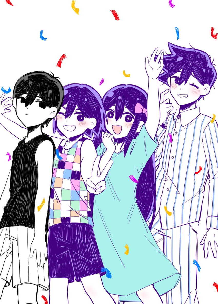 omori, aubrey, kel, and hero (omori) drawn by bailan1130