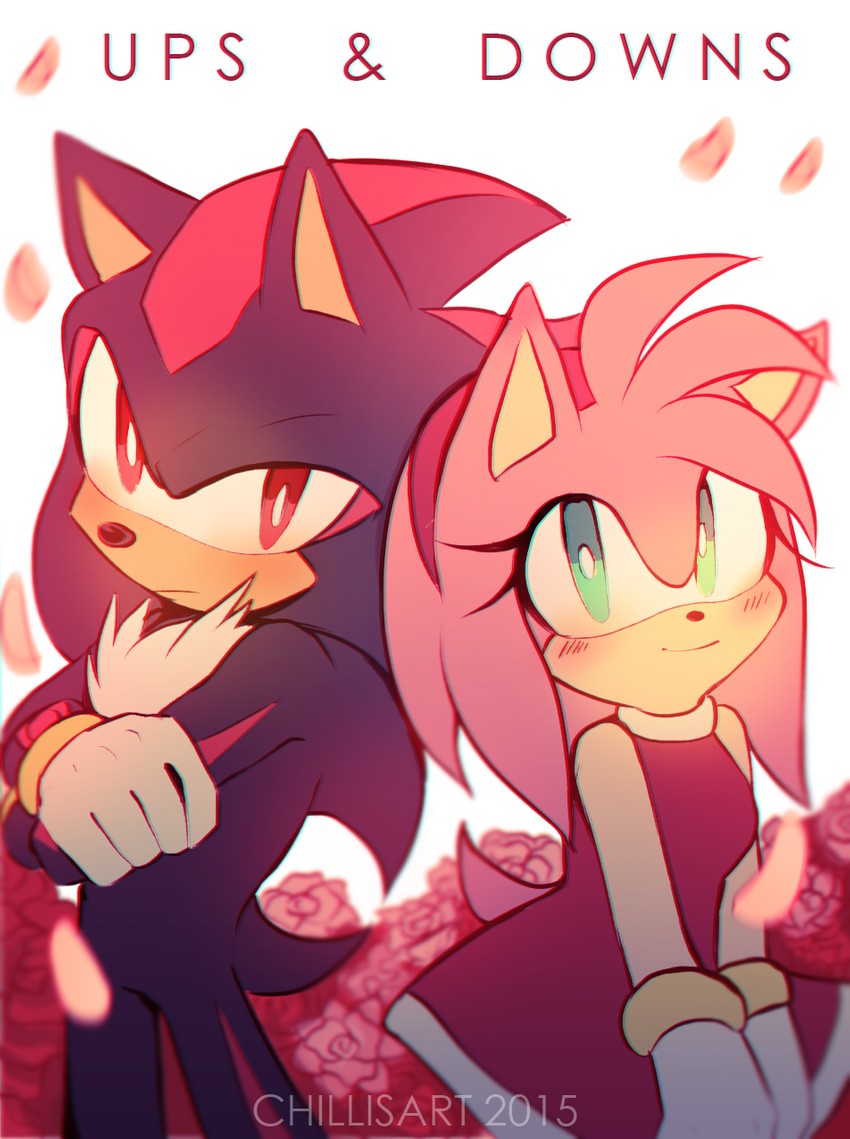 shadow the hedgehog and amy rose (sonic) drawn by spacecolonie