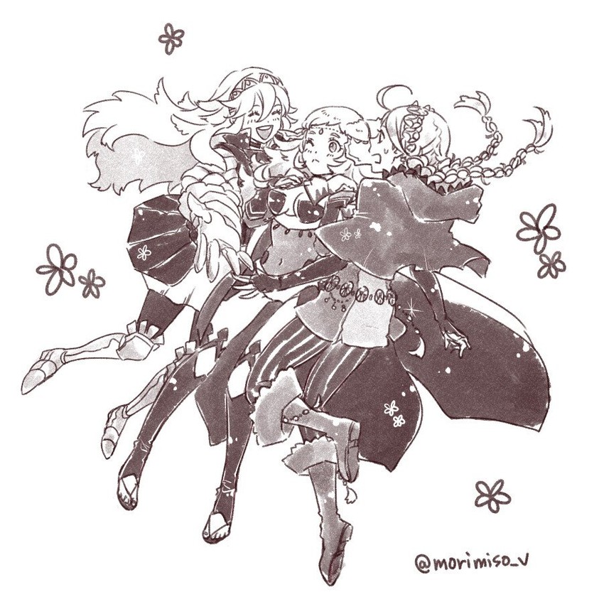 nina, ophelia, and soleil (fire emblem and 1 more) drawn by insarability
