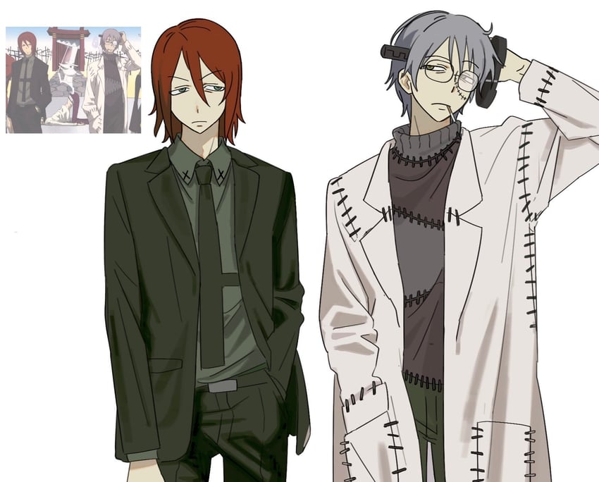 franken stein and spirit albarn (soul eater) drawn by ux_xu_o03