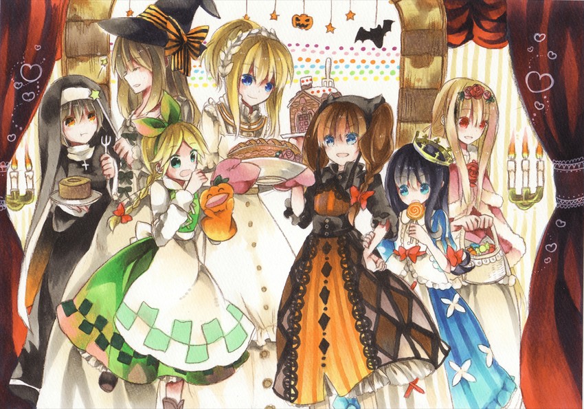 elisabeth von wettin, schneewittchen, dornroeschen, idoko, buranko, and 2 more (sound horizon and 1 more) drawn by cyawa