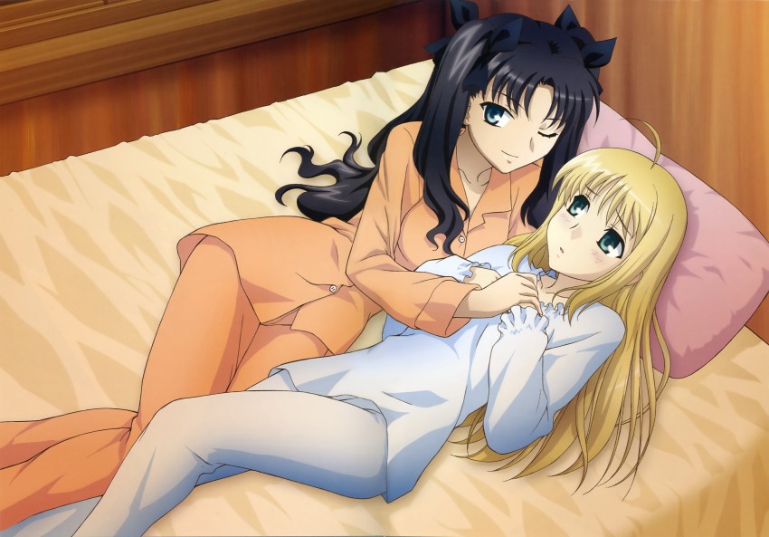 artoria pendragon, saber, and tohsaka rin (fate and 2 more)