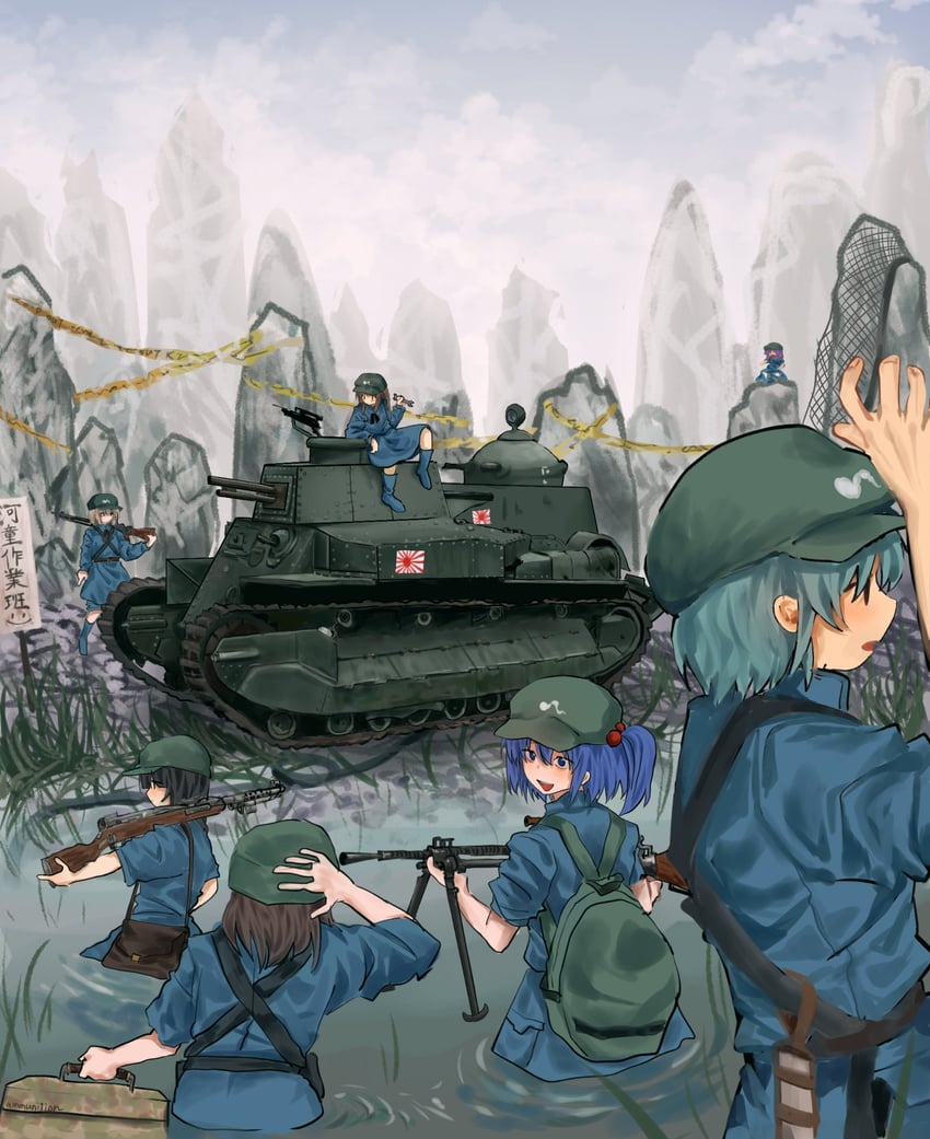 kawashiro nitori and kappa mob (touhou) drawn by yukine_0930