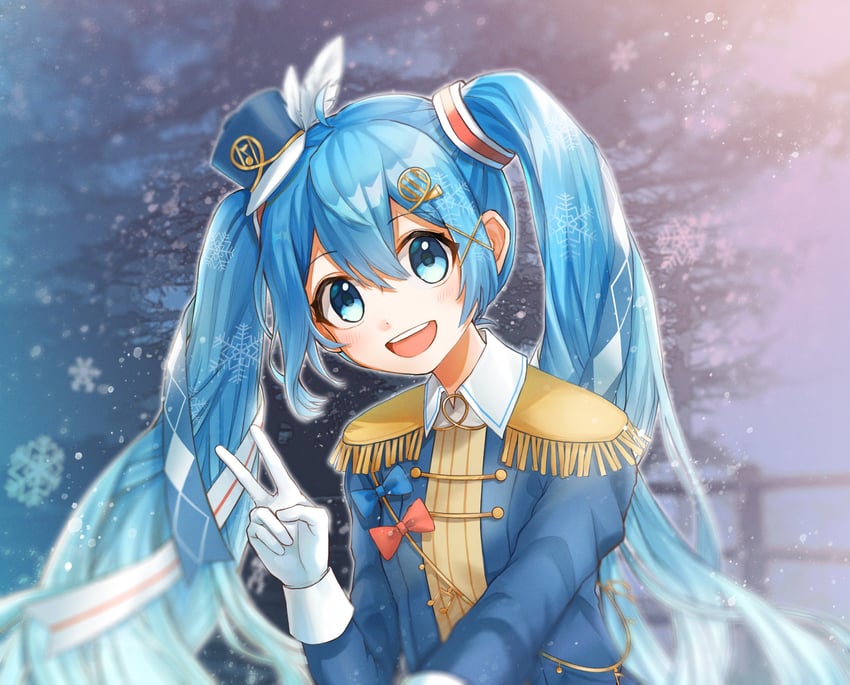 hatsune miku and yuki miku (vocaloid) drawn by amd_aoneko