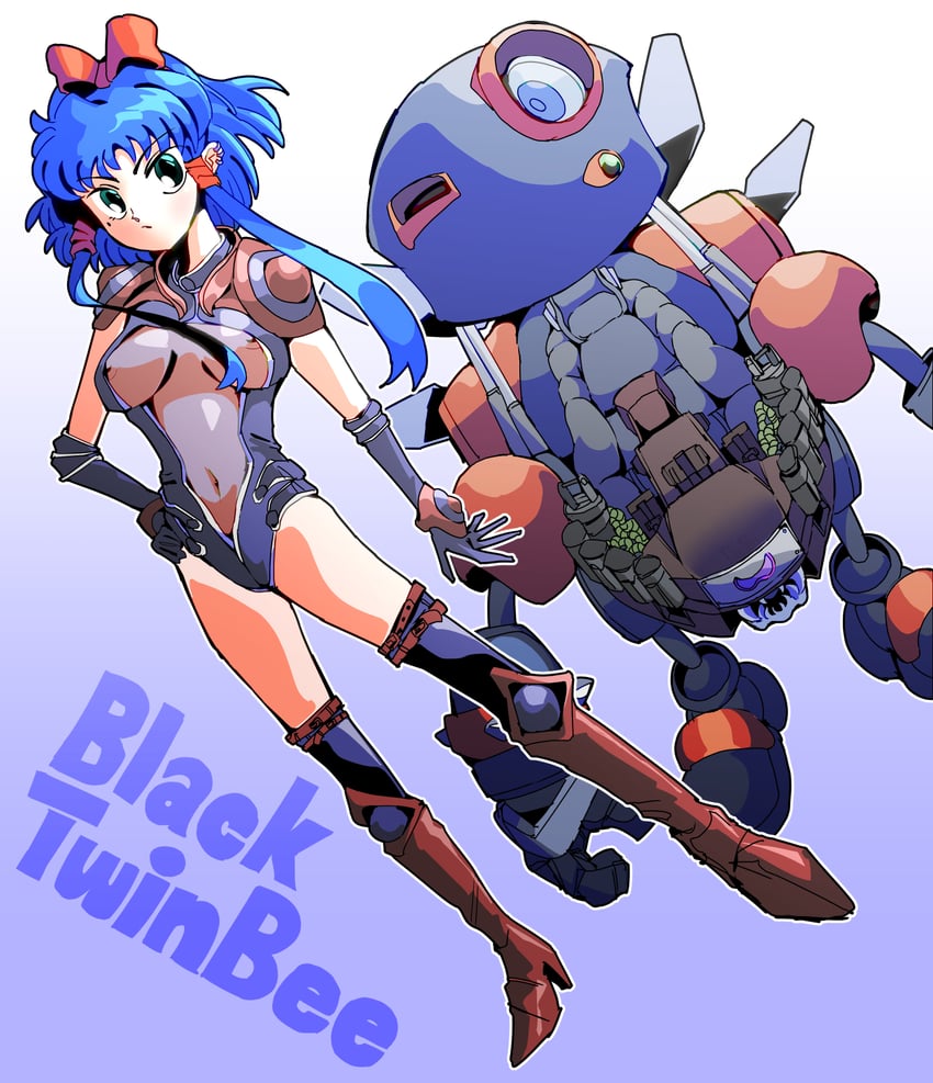 salute and black twinbee 02 (twinbee and 1 more) drawn by beeyan64