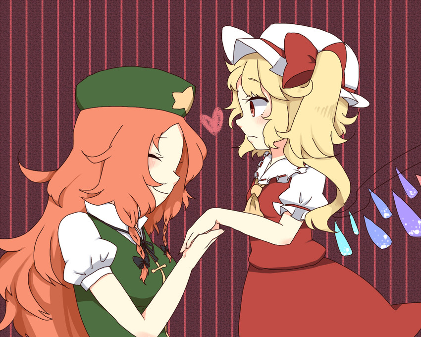 flandre scarlet and hong meiling (touhou) drawn by monako_(uma_speech)