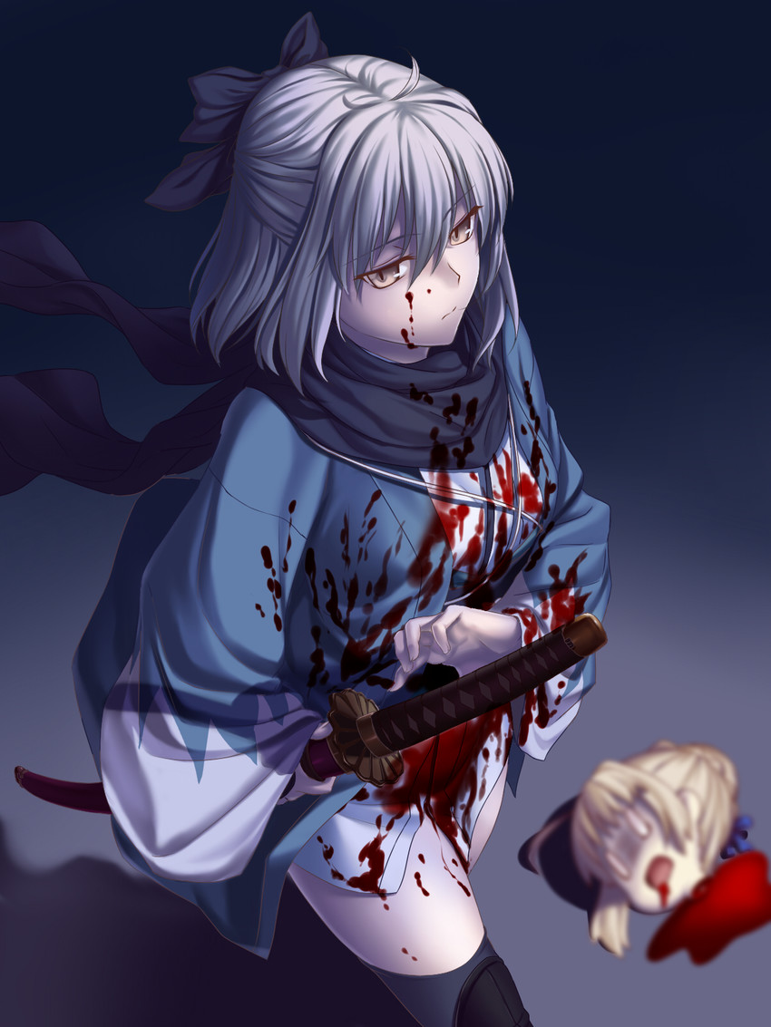 artoria pendragon, saber, and okita souji (fate and 2 more) drawn by kukuri_(ahagon)