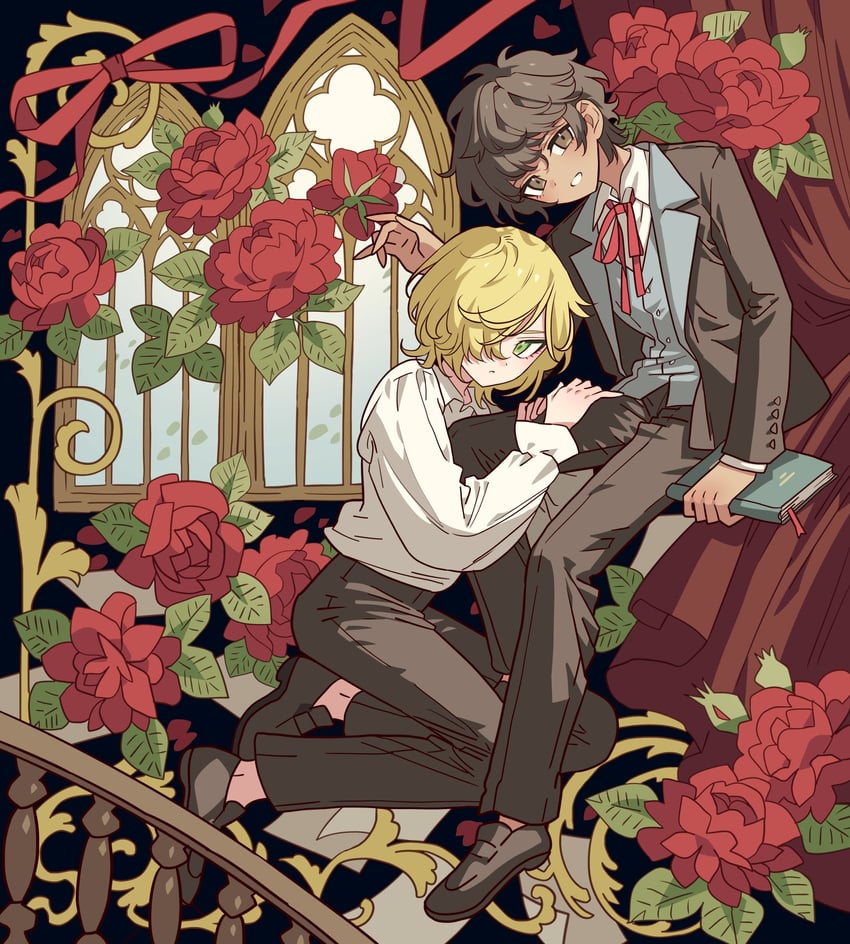 gilbert cocteau and serge battour (kaze to ki no uta) drawn by meremero