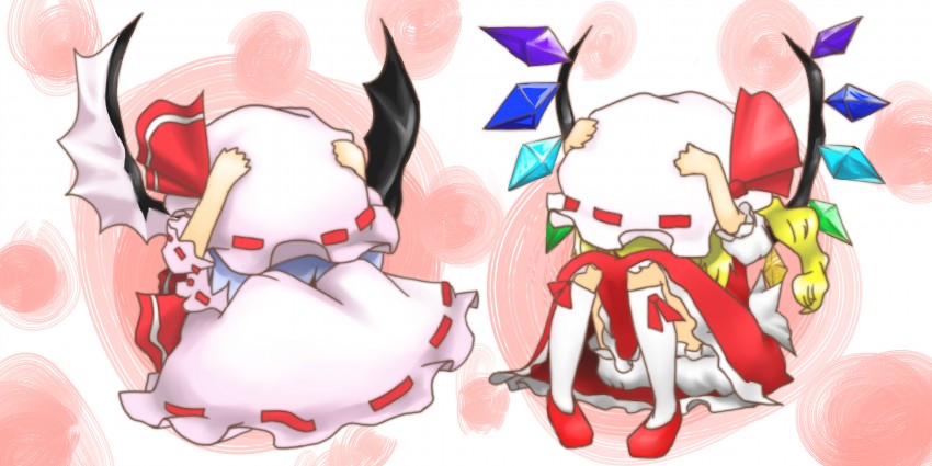 remilia scarlet and flandre scarlet (touhou) drawn by ruu_(rsei255)