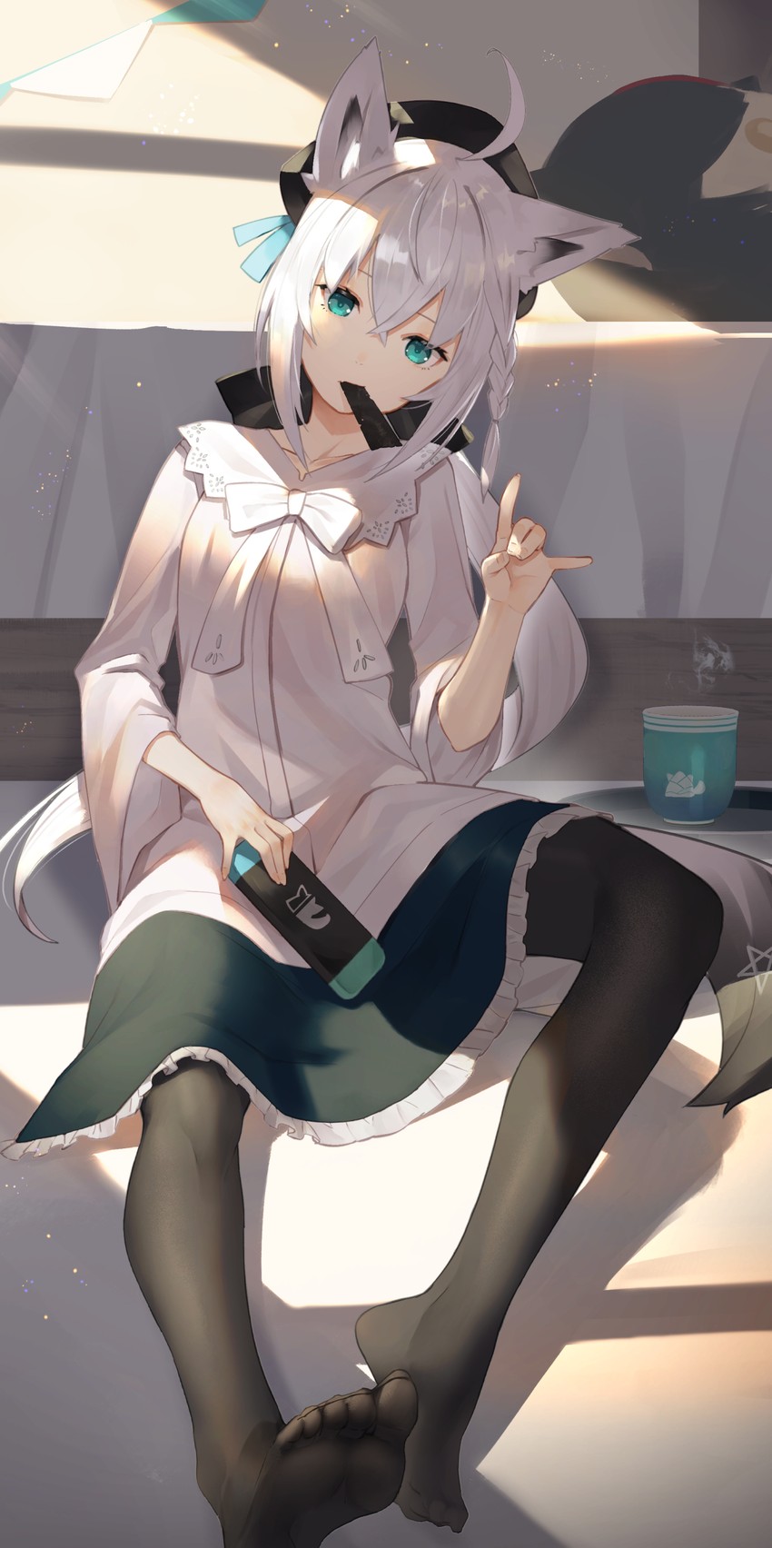shirakami fubuki and ookami mio (hololive) drawn by scottie_(phantom2)