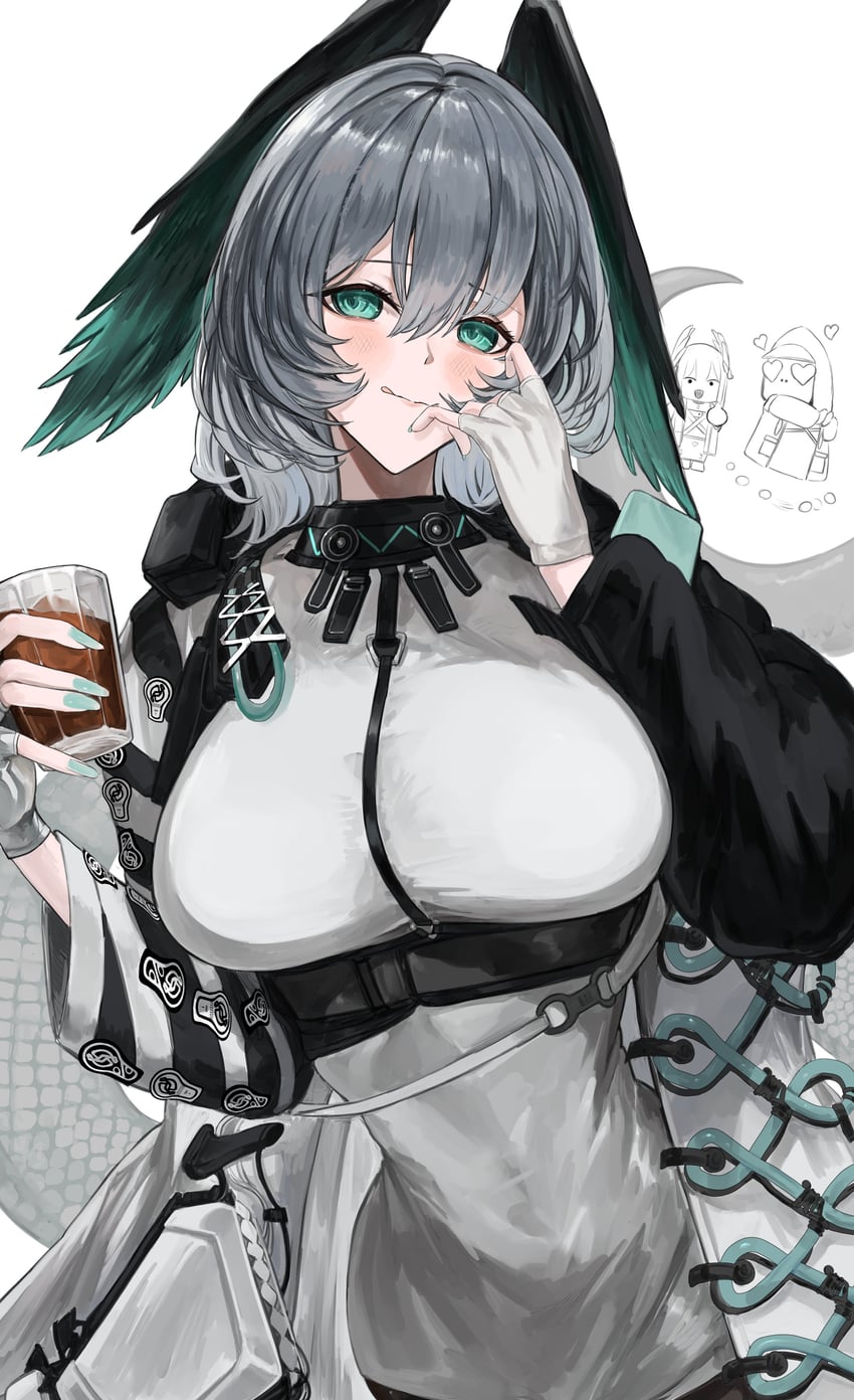 doctor, ho'olheyak, and muelsyse (arknights) drawn by kajuu