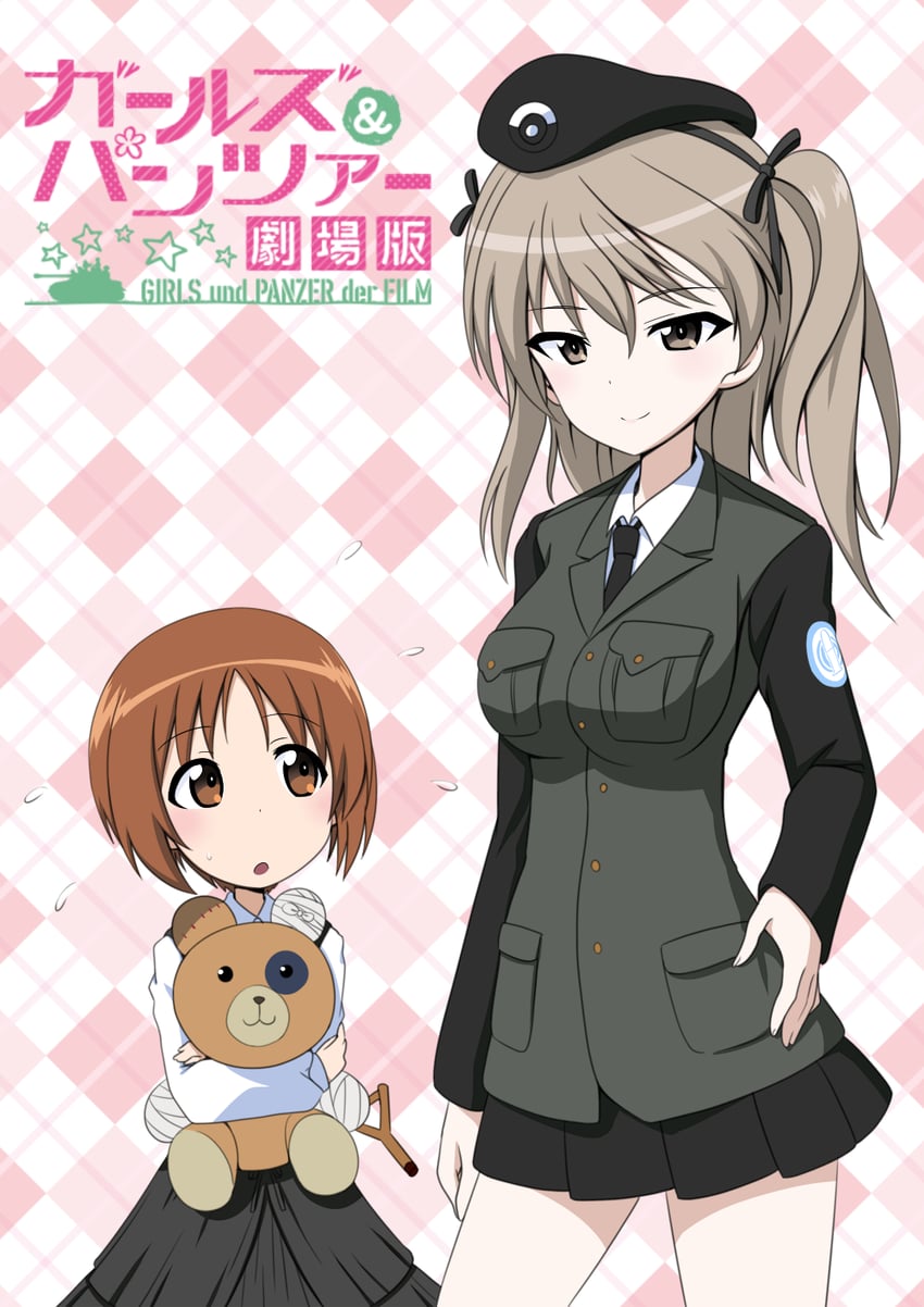 nishizumi miho, shimada arisu, and boko (girls und panzer and 1 more) drawn by nekota_susumu