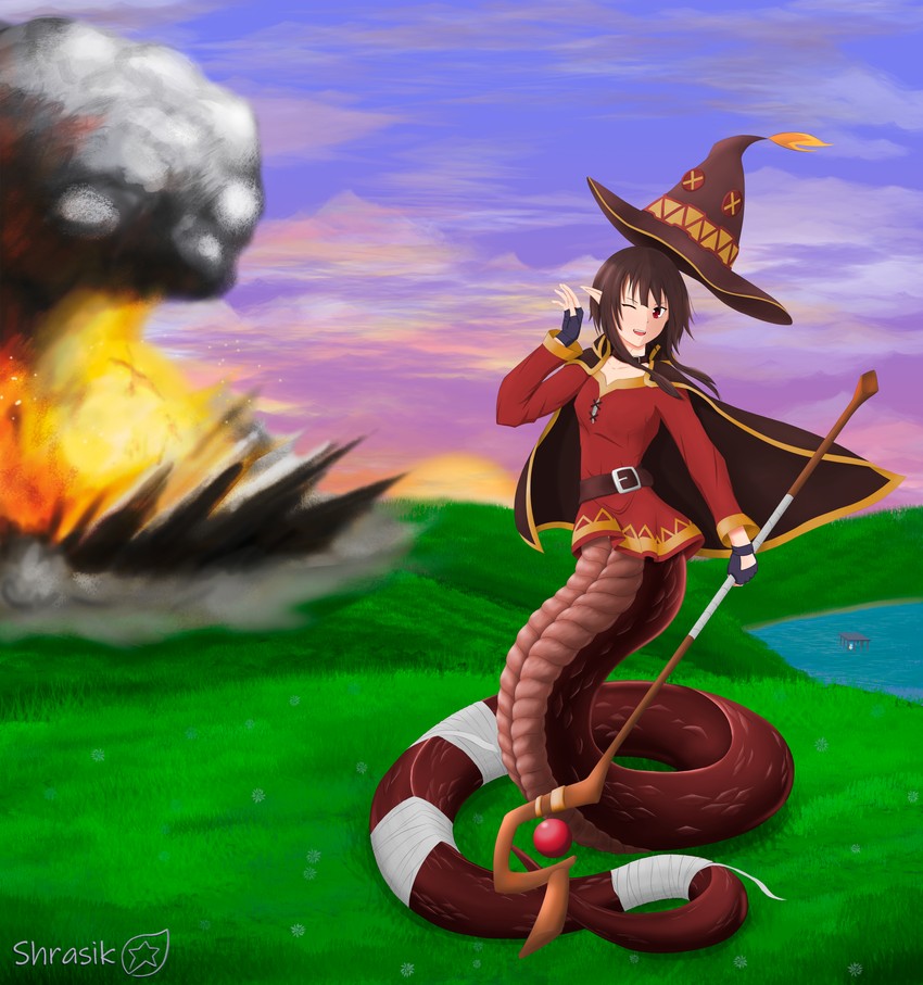 megumin and aqua (kono subarashii sekai ni shukufuku wo!) drawn by shrasik