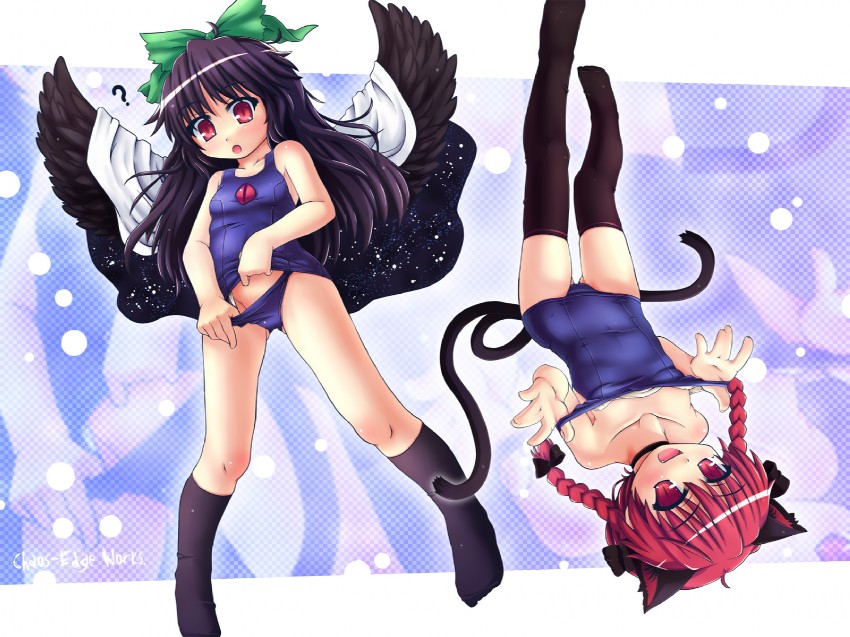 kaenbyou rin and reiuji utsuho (touhou) drawn by etogami_kazuya