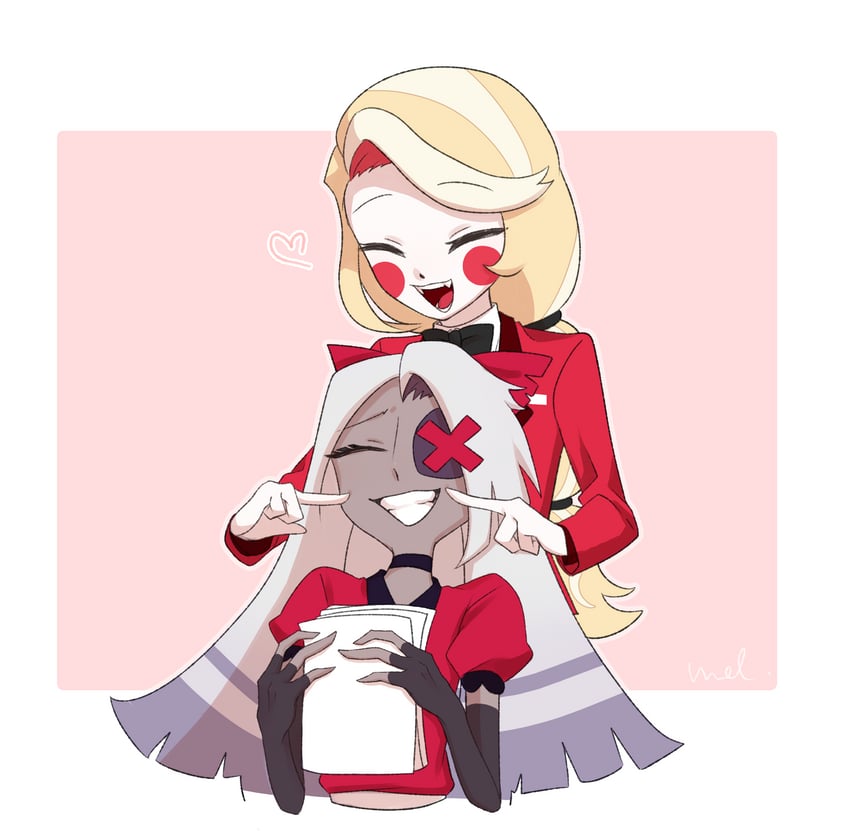 charlie morningstar and vaggie (hazbin hotel) drawn by meltytrash